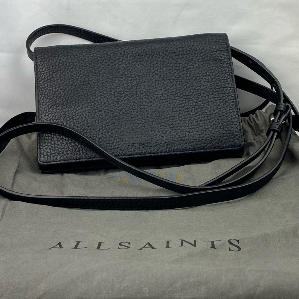 All Saints Fetch Leather Crossbody Bag.